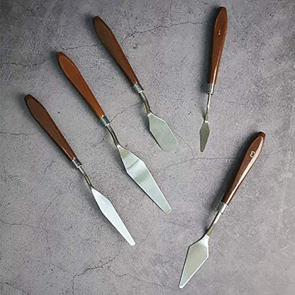 Cake Cream Spatula 5 Pieces/Set Stainless Steel Frosting Baking Pastry Tool - Image 4