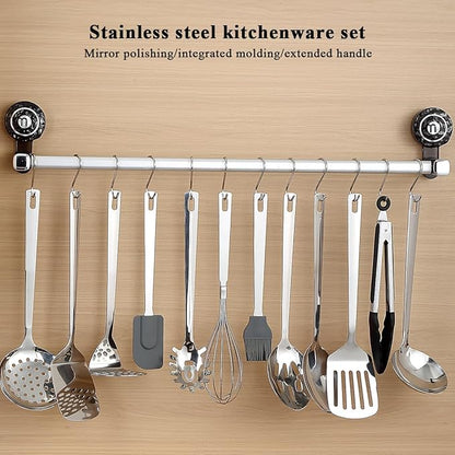 Kitchen Cooking Utensils Set 26 Pieces, Stainless Steel Heavy Duty Sturdy - Image 3