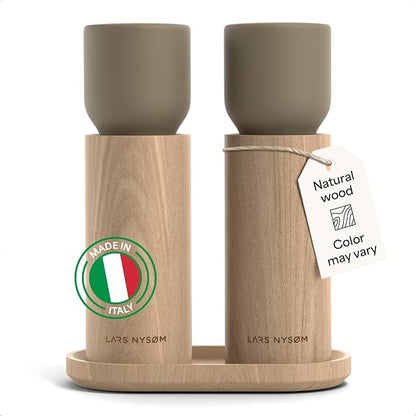 LARS NYSØM Wooden Salt and Pepper Grinder Set Manual by LN