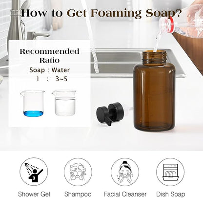 Luxspire Foaming Soap Dispenser, Glass Foam Pump Soap Dispenser, Non-Slip Hand - Image 6