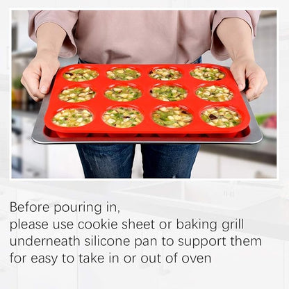 CAKETIME 12 Cups Silicone Muffin Pans - Image 5