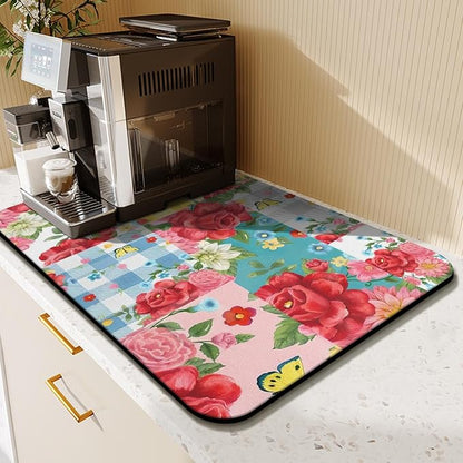 Kitchen Countertop Dish Drying Mat, Super Absorbent Coffee Bar Mat - Image 8