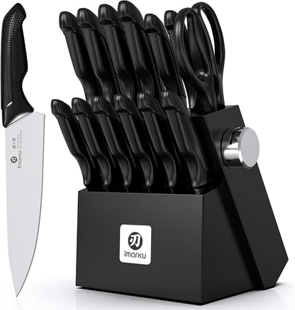 imarku 14-Piece Premium Knife Block Set, High-Carbon Stainless Steel Knives by imarku