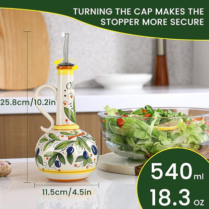 18 oz Ceramic Olive Oil Dispenser Bottle - Image 2