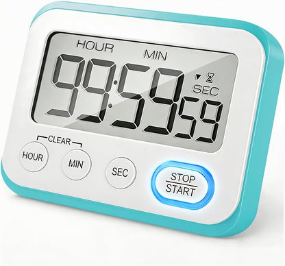 Digital Kitchen Timer Magnetic Loud Alarm, Large LCD Screen Silent/Beeping by VOULOIR