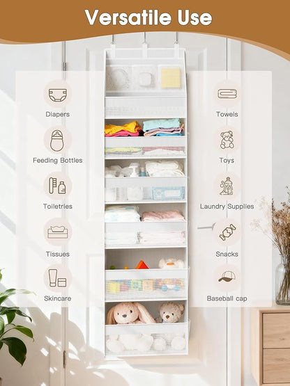 Criusia Over the Door Organizer, Heavy-Duty 6-Shelf Hanging Storage - Image 8