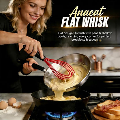 Anaeat Silicone Kitchen Whisk Set of 4, Milk and Egg Beater Blender - Image 4