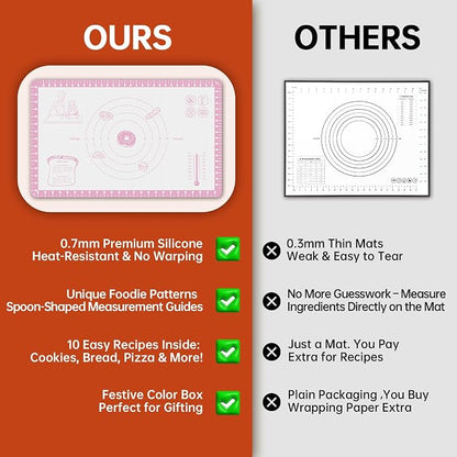 Silicone Baking Mat with 10 Recipes, Pastry Mat - Image 4