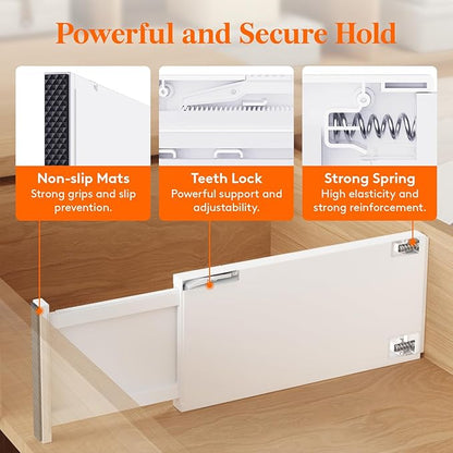 Lifewit 9 Pack 6" High Drawer Dividers 34-56cm/13.5-22" Adjustable Drawer - Image 4