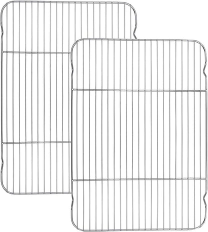 Baking Cooling Rack Set of 2, E-far 16.5"x11.5" Stainless Steel Metal Roasting by E-far
