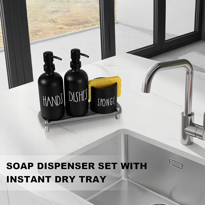 Kitchen Soap Dispenser Set, 16.9 fl oz Hand and Dish Soap Dispensers - Image 8