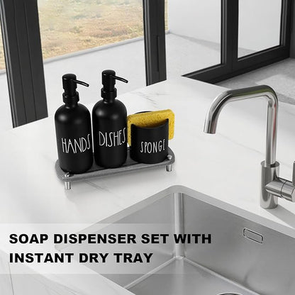 Kitchen Soap Dispenser Set, 16.9 fl oz Hand and Dish Soap Dispensers - Image 8