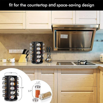 EBIZ&TECH 20-Jar Stainless Steel Rotating Spice Rack - Image 6