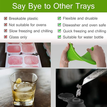Silicone Mini Ice Cube Trays 2 Pack, 160 Small Ice Cube Molds Easy Release - Image 4