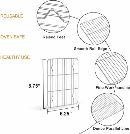TeamFar Toaster Oven Tray and Rack Set, 9.3’’ x 7’’ x 1’’, Stainless Steel - Image 7