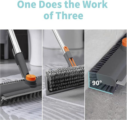 Floor Scrub Brush with Long Handle, 3 in 1 Scrape and Heavy-Duty Stiff Bristle - Image 3