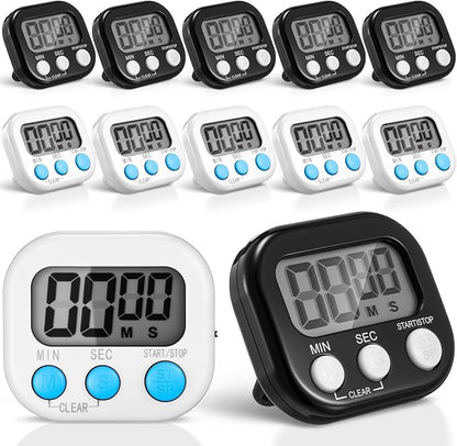 Xuhal 12 Pieces Digital Kitchen Timer Bulk, Small Magnetic Timers by Xuhal