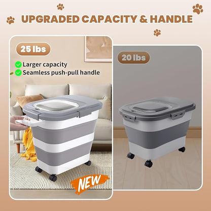 23-25 Lbs Airtight Dog Food Storage Container, Collapsible Dog Food Container - Image 4