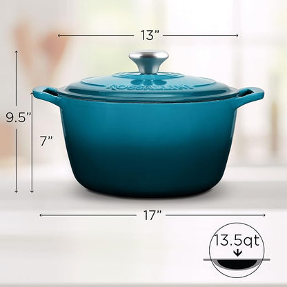 ROSSALLINI Signature Enameled Cast Iron Dutch Oven, Non-Stick Serving Pot - Image 5