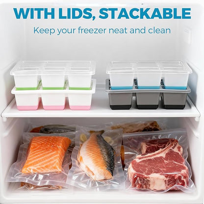 Large Ice Cube Trays 2 Pack, Easy Release 2.4" Super Big Ice Cubes, Stackable - Image 5
