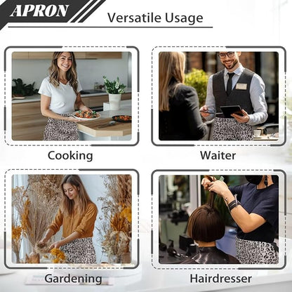 Server Apron with 3 Pockets, Waterproof Oil Waitress Waiter Half Apron - Image 5