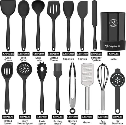 Silicone Kitchen Utensils Set, 16-Piece Silicone Cooking Utensils by Deedro - Image 8