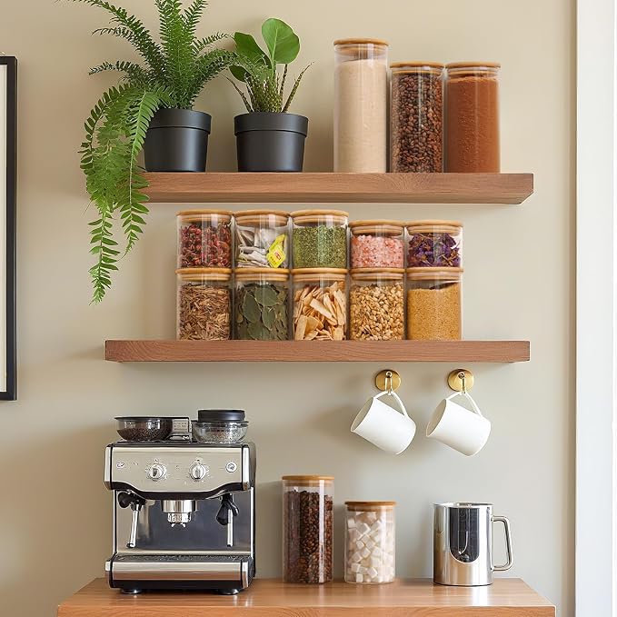ComSaf Glass Food Storage Jars Set of 6, Tall Glass Storage Containers - Image 5