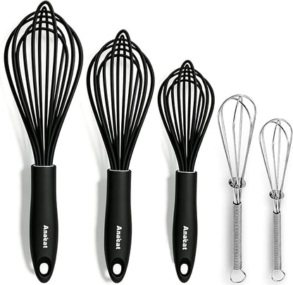Anaeat Kitchen Whisk Set of 5, Egg Beater Milk ​Blender by Anaeat