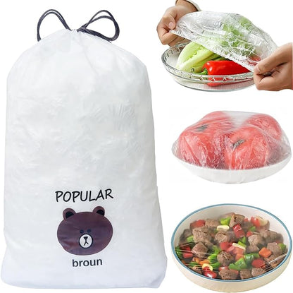 500pcs Plastic Bowl Covers Elastic Reusable Food Covers Outdoor Thickend by Unknown