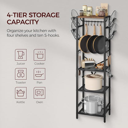MAHANCRIS 4-Tier Pot Rack, Pots and Pans Organizer - Image 5