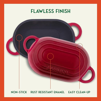 Enameled Cast Iron Bread Oven 2 Qt, Non-Stick Single Loaf Cast Iron Bread Pan - Image 5