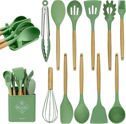 MYKUJA Silicone Cooking Utensils Set, Heat Resistant Kitchen Utensils Set by MYKUJA