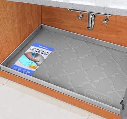 SIKADEER 25" x 22" Under Sink Mat Waterproof, Silicone Mat Kitchen Drawer Shelf by SIKADEER