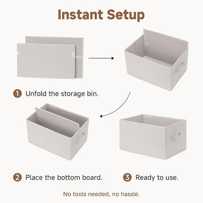 StorageWorks Foldable Shelf Organizer Bins, Closet Storage Baskets - Image 9