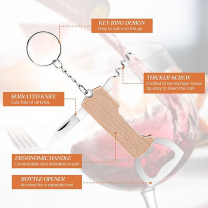 Ziliny 24 Pcs Bottle Opener Keychain Bulk Wine Bottle Beer Opener Keychain - Image 2