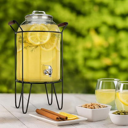 3 Gallon Glass Ice Cold Beverage Dispenser - - Image 2
