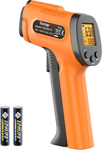 TempPro TP30 Infrared Thermometer Gun, Laser Thermometer by TempPro