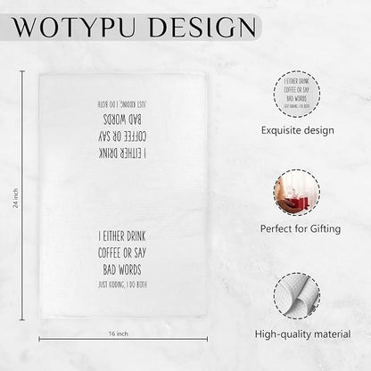 Funny Coffee Kitchen Towels, Coffee Lover Gifts Dish Tea Bar Towels, Funny - Image 6