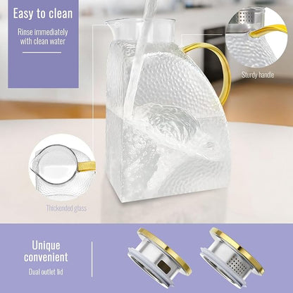 WARMSIMPLE Glass Pitcher With Lid, 1 Gallon Glass Water Pitcher - Image 4