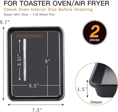 HONGBAKE 2 Pack 9.7X7.5" Toaster Oven Pans - Image 3