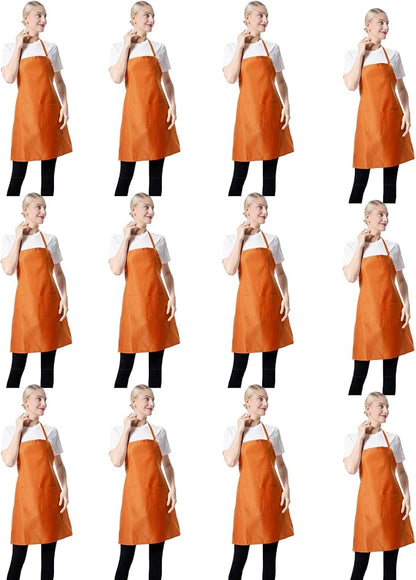 Orange Plain Bib Aprons Bulk in Big Size by TSDSTORY