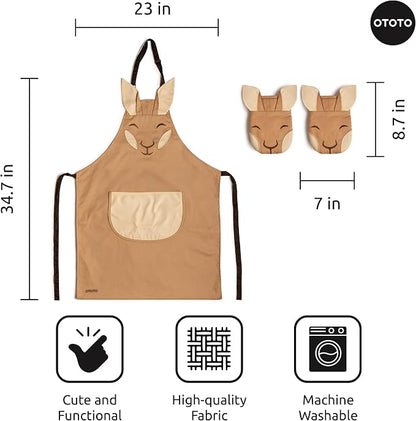 OTOTO Aproo Kitchen Set – Oven Mitts and Chef Apron - Image 5