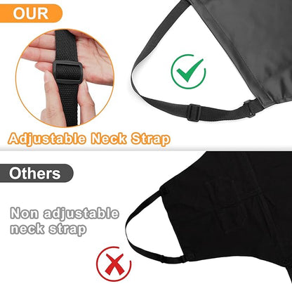 Gotega 4 Pack Waterproof Rubber PVC Apron Adjustable Dishwasher Apron-Women Men - Image 3