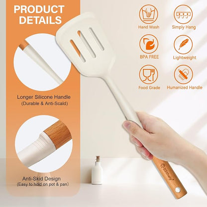Large Silicone Kitchen Utensils Set, Heat Resistant and BPA Free Silicone - Image 3