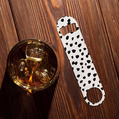 Small Dot Pattern Stainless Steel Bottle Opener Black Polka Circles - Image 7