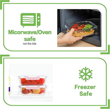 10 Pack Borosilicate Glass Meal Prep Containers - Image 5