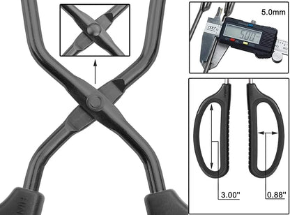 HINMAY 10" 12" 16" Stainless Steel Kitchen Tongs Set, Non-Slip Comfortable Grip - Image 3
