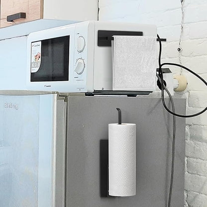 Paper Towel Holder Black, Toilet Paper Roll Holder Magnetic Towel Rack Wall - Image 6
