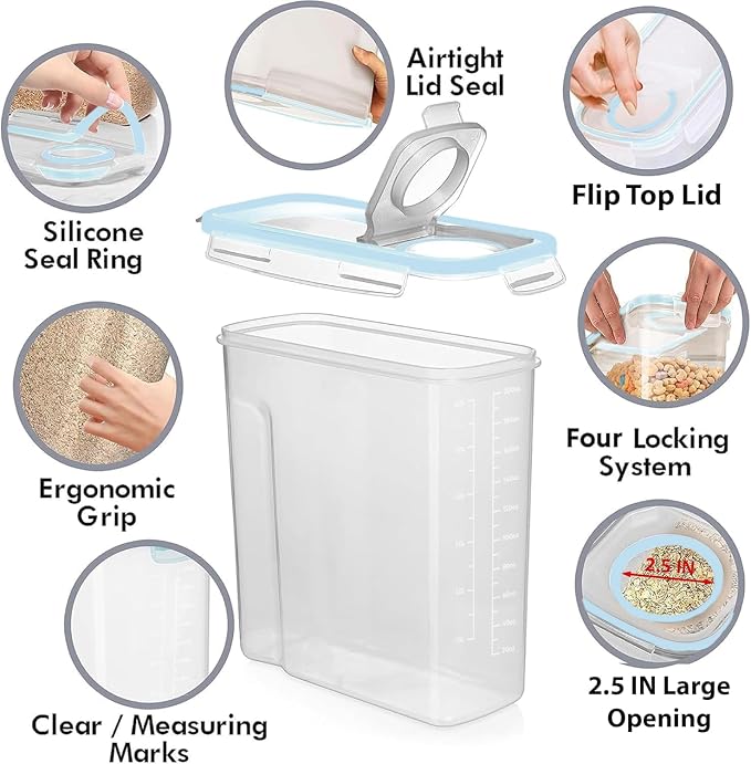 Shazo 2 Pack EXTRA Large Airtight Food Storage Cereal Containers - Image 5