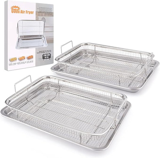 Air Fryer Basket for Oven 18.7"x12.8", 2 Pack Extra Large Air Fryer Basket and by DONGULI